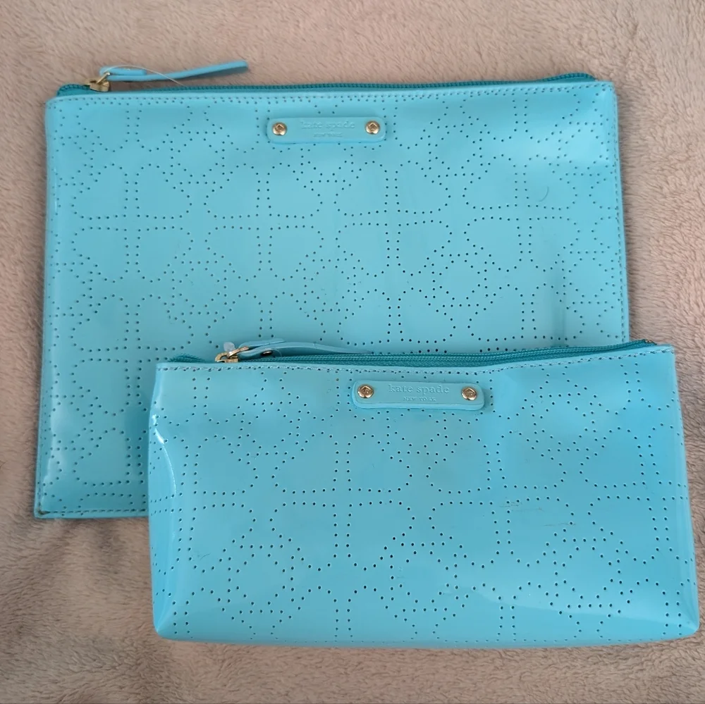 Kate Spade NWT Metro Spade Cosmetic Bag Set In Adriatic - Picture 2 of 8